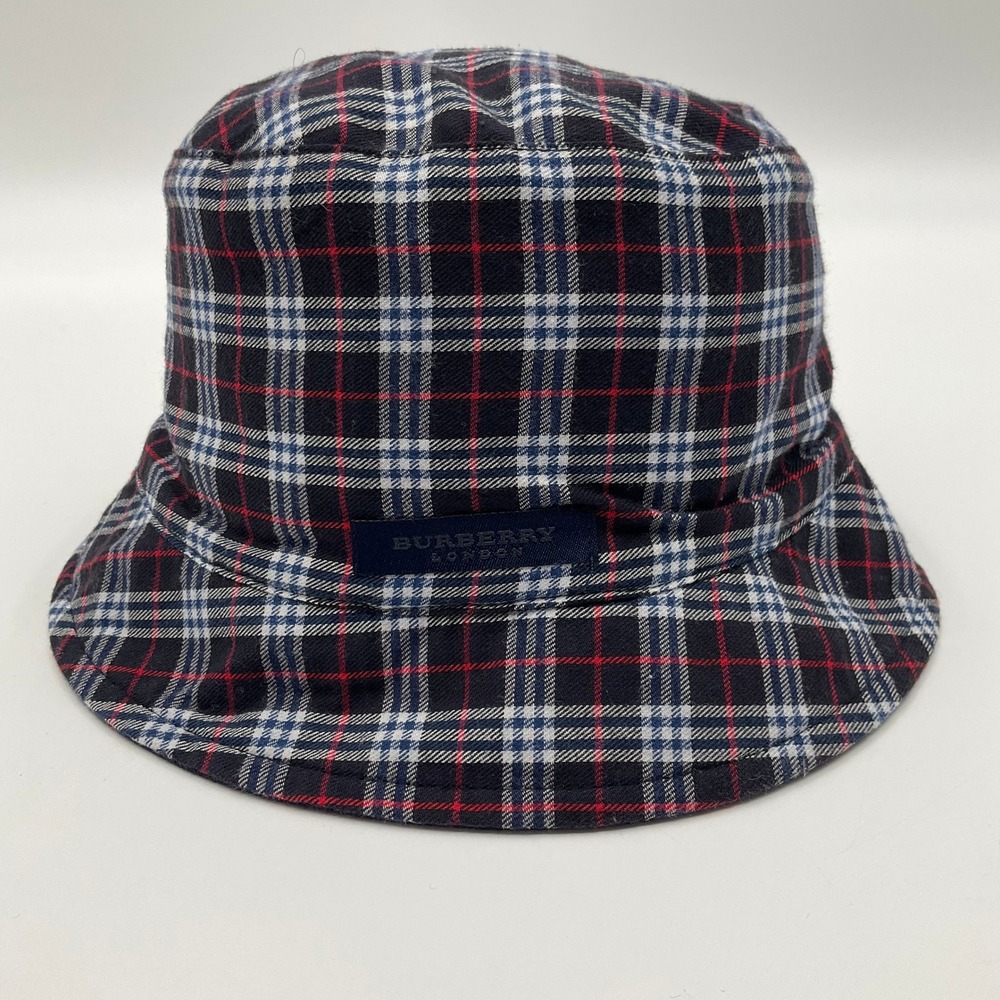 Burberry Nova Check Bucket Hat Reversible Blue Preppy Quiet Luxury Heritage 90s